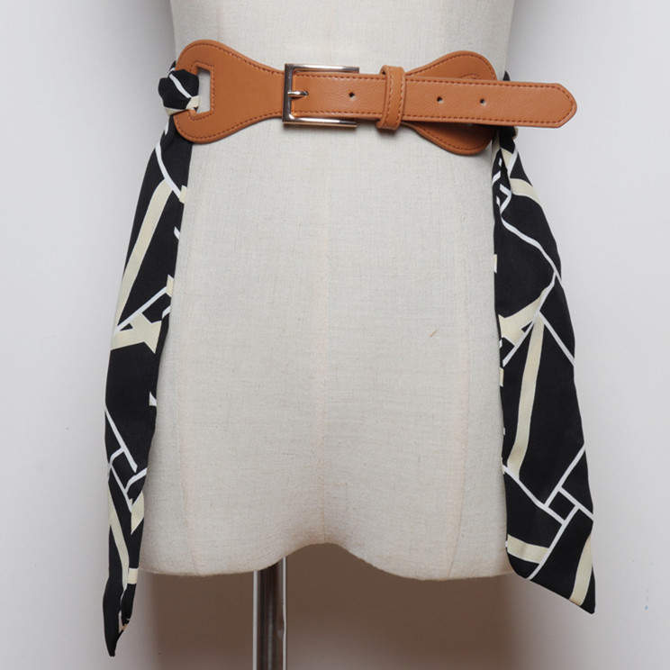 Removable Silk Scarf Stitching Belt Decoration Dress Skirt Belt Women
