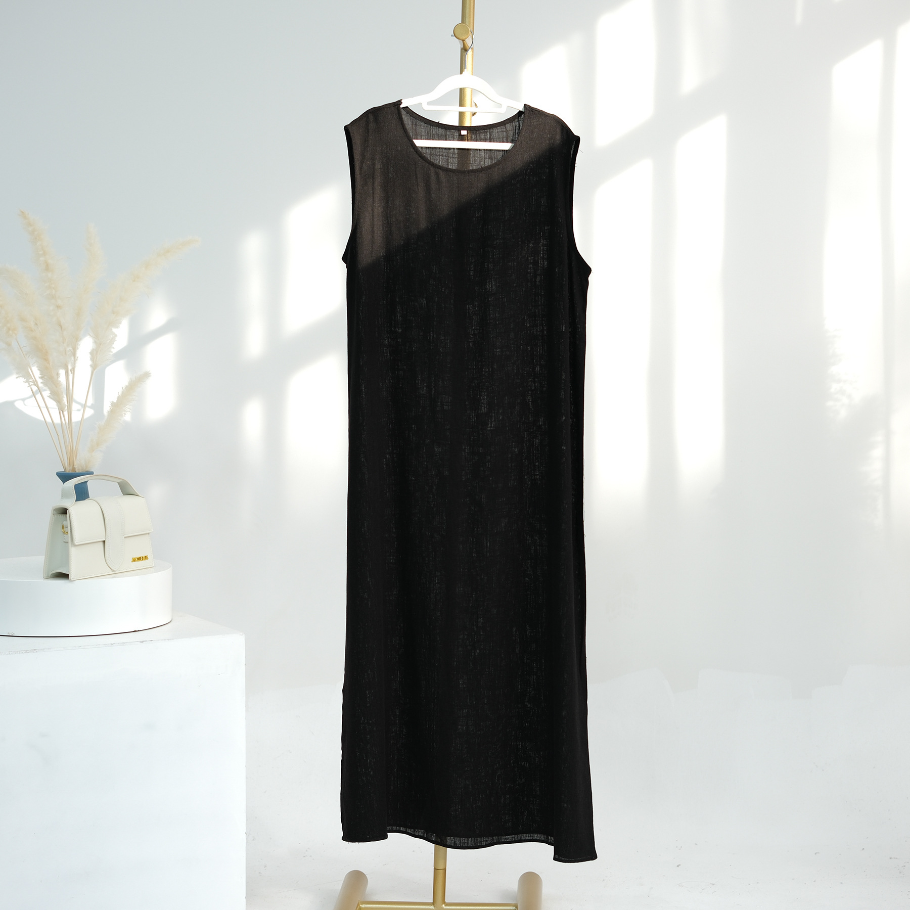 Dubai Middle East Turkey Solid Color Cotton Cardigan Robe