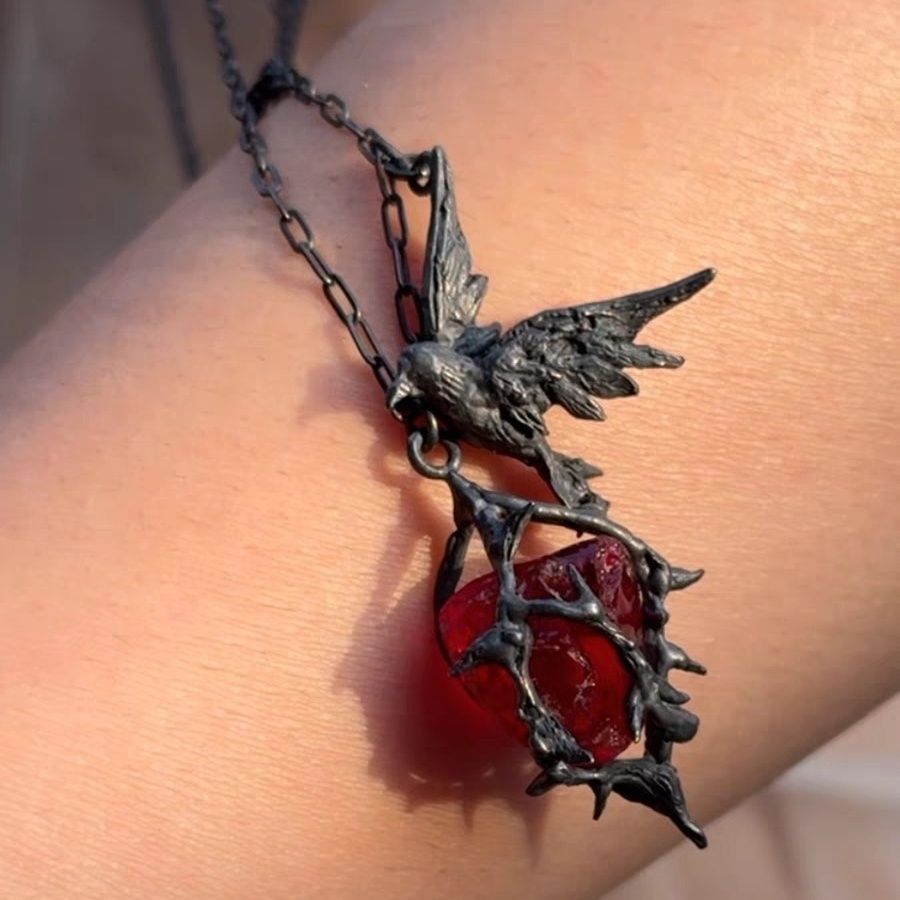 Personality Trendy Punk Crow All-in-one Distressed Necklace