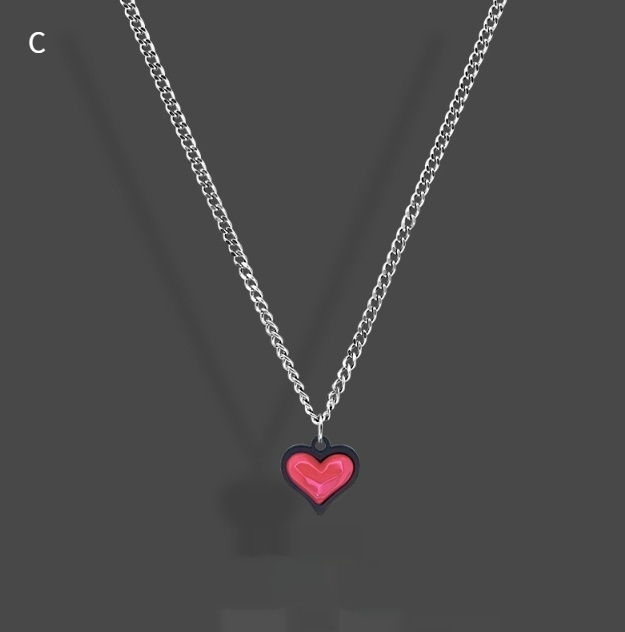 Black Edge Rose Love Necklace Pendant Titanium Steel Personality