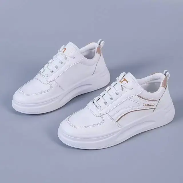 Fashion Casual White Shoes Women's Sports Soft Bottom Increase Khaki - Shop at LoveMi