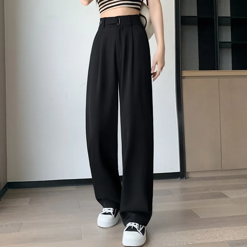 Women's Wide-leg Pants Thin Drooping Straight Casual Mopping Pants