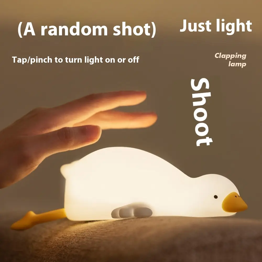 Big White Geese Night Cute Children Usb Charging Sleeping Ambience Light