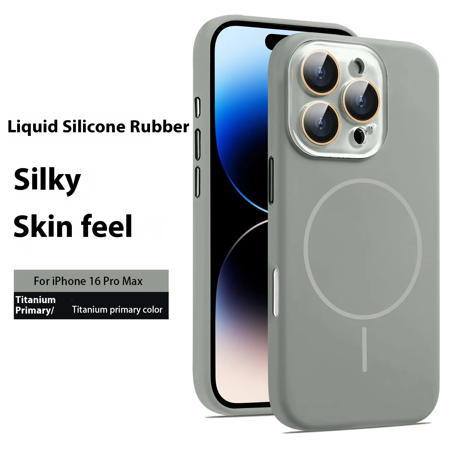 Liquid Silicone Magnetic Crystal Lens Phone Case Protective Cover
