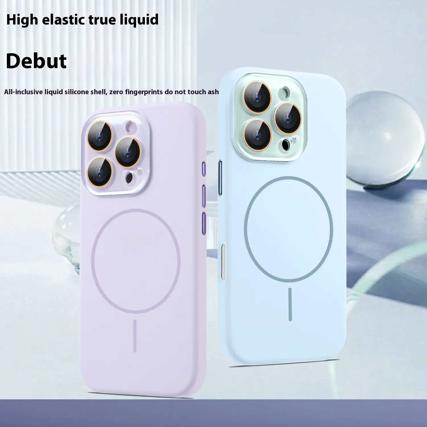Liquid Silicone Magnetic Crystal Lens Phone Case