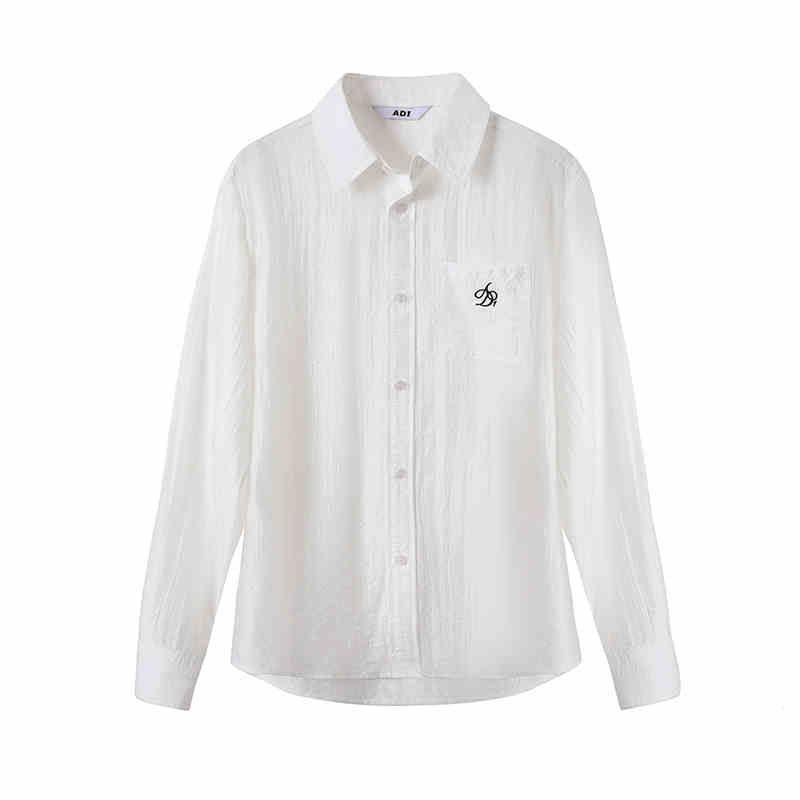 Commuter Slightly Transparent Lapel Shirt Women's All-match Long Sleeve Thin Lazy Coat