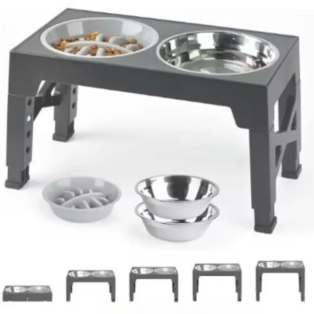 Pet Lifting Feeding Bowl Neck Protection Anti tumble Medium Large Dog Dedicated Gray - Shop at LoveMi
