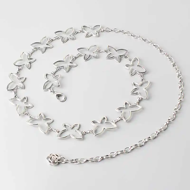 Fashionable All-match Plus Size Lengthened Metal Butterfly Waist Chain