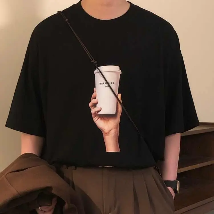 Retro Street Loose High-grade Round Neck Short Sleeve T-shirt Top Men