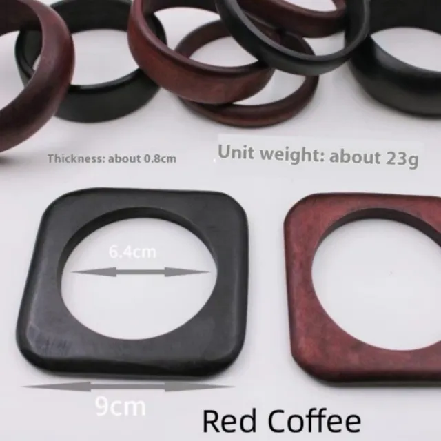 Square Bracelet Geometric Wooden Vintage Red Coffee - Shop at LoveMi