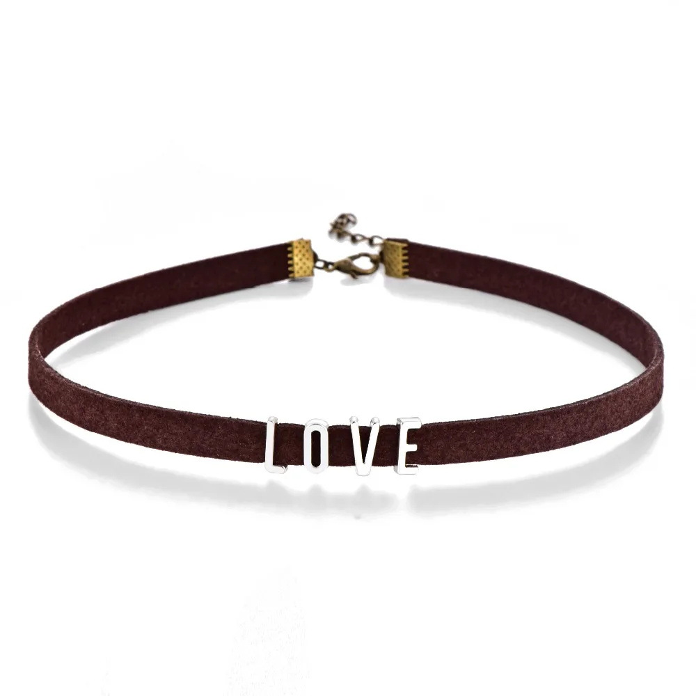Fashion Velvet Rope Short Letter Necklace