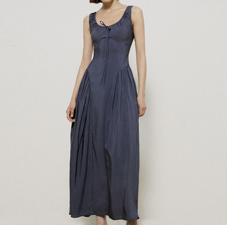 Slim Sleeveless Dress Waist Seal Design