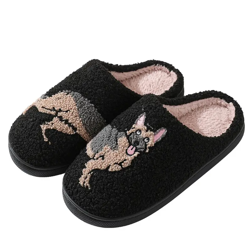New Comfort Home Cute Cartoon Little Wolf Dog Winter Cotton Slippers