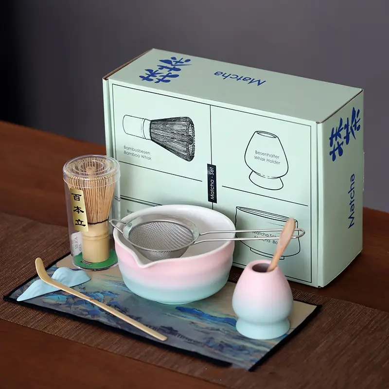 Household Portable Ceramic Matcha Bowl Tea Set Suit