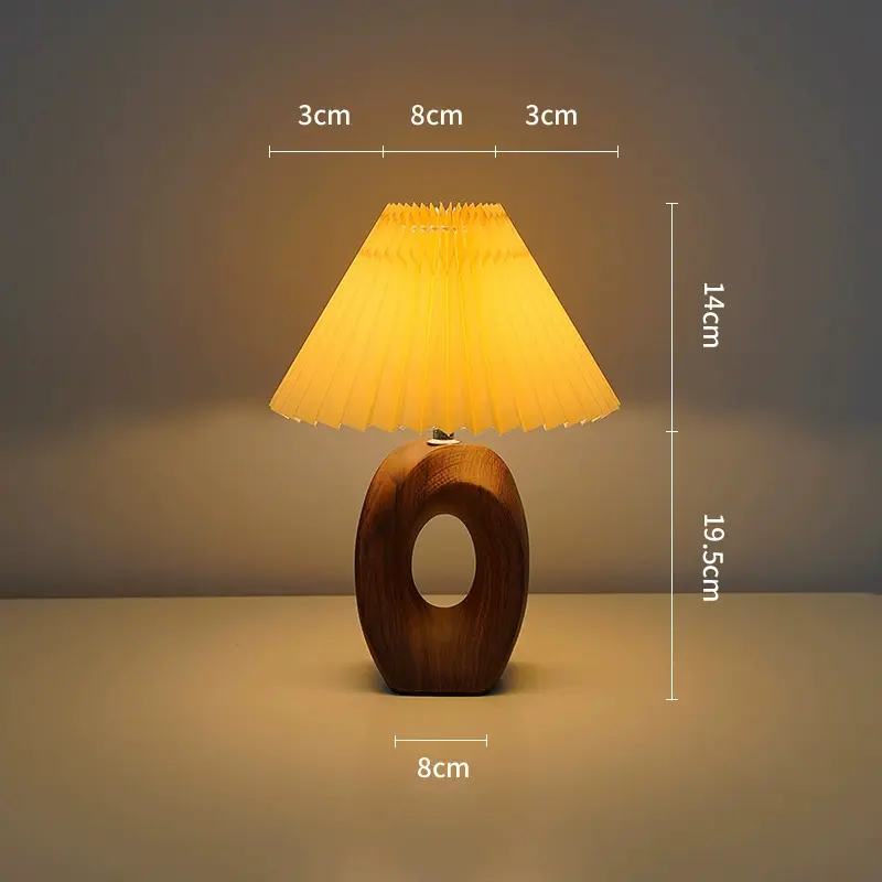 Nordic Pleated Vintage Ceramic Small Night Lamp