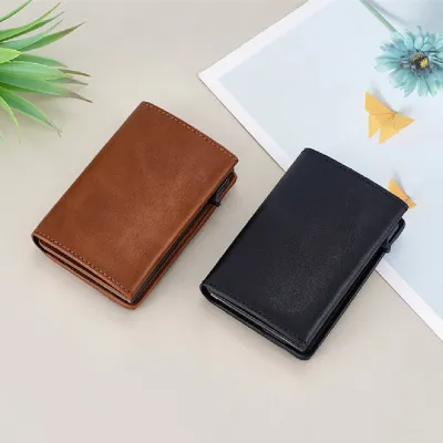 PU Cassette Rfid Blocking Aluminum Alloy Polyurethane Card Mount