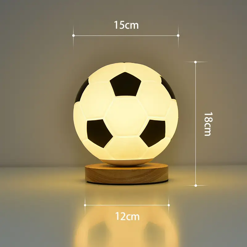 Football LED Small Night Lamp Bedside Decorations Glass Lamp