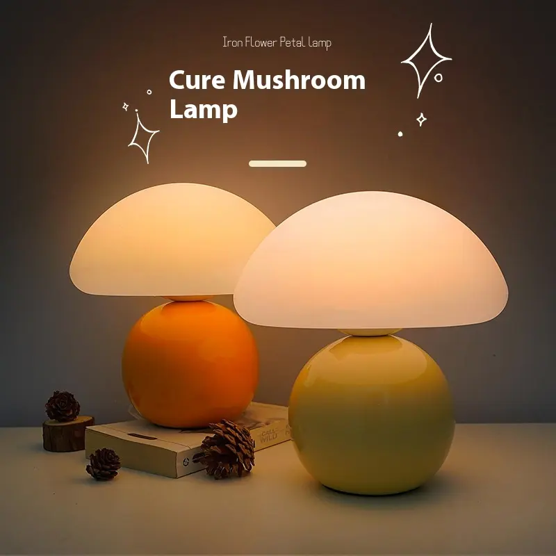Bedside Lamp Cream Mushroom Decorative Table