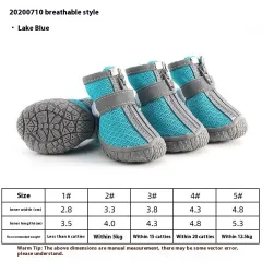 Waterproof, Non-slip, Wear-resistant Breathable Dog Shoes - Mesh Lake Blue - View 1