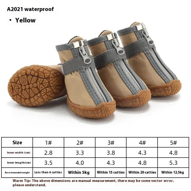 Waterproof, Non slip, Wear resistant Breathable Dog Shoes Khaki Waterproof - Shop at LoveMi