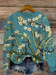 Women's Fashion Round Neck Long Sleeve Sweater - 3Style - View 1
