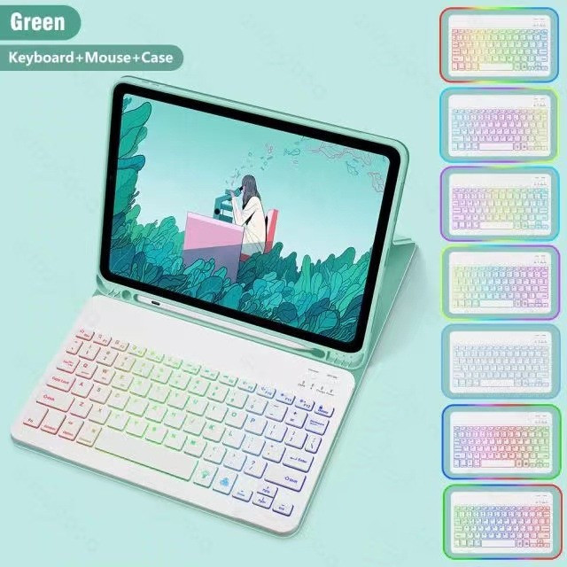Ipad Protective Case Luminous Bluetooth Keyboard Leather Sheath - Image 15
