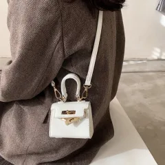 Mini One Shoulder Handbag Stereotype Crossbody Small Square Bag - White - View 1