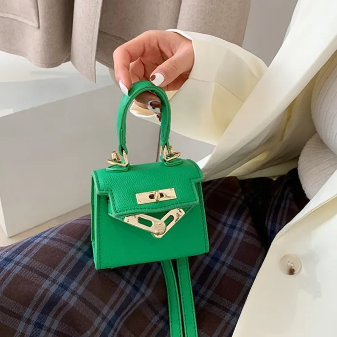 Mini One Shoulder Handbag Stereotype Crossbody Small Square Bag - Green
