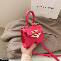 Mini One Shoulder Handbag Stereotype Crossbody Small Square Bag - Pink - View 1