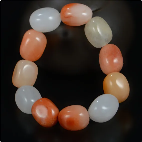 Jade Pebble Bracelet Natural Gobi Colorful Jade1 - Shop at LoveMi