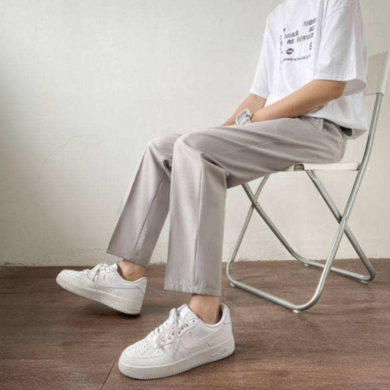 Suit Trousers Slim Fit Summer Drape Small Feet Ninth Trousers
