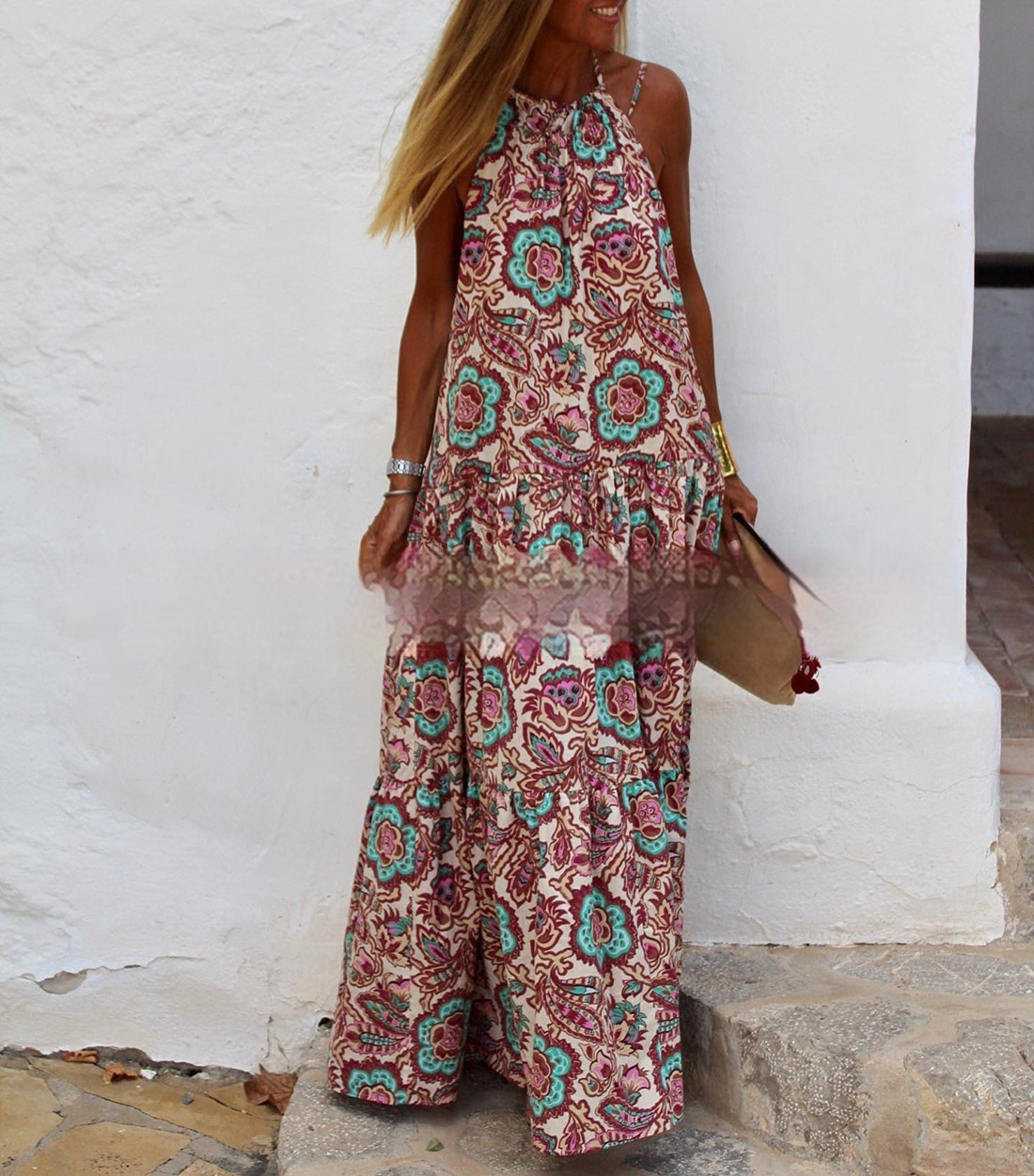 Spring And Summer Leisure Temperament Women's Color Printing Dress
