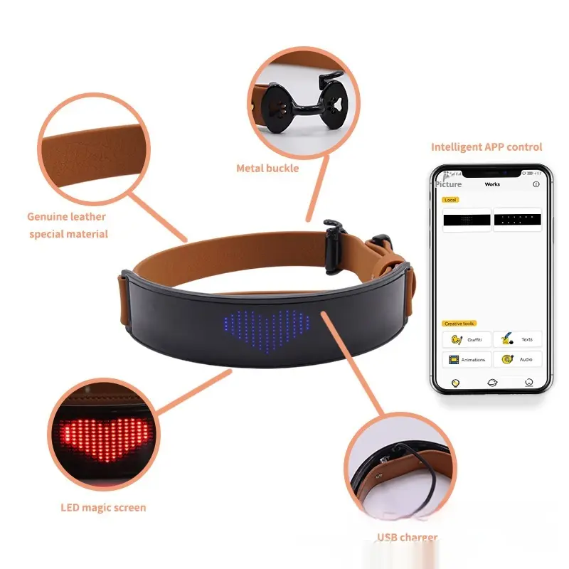 LED Display Collar Dog Harness