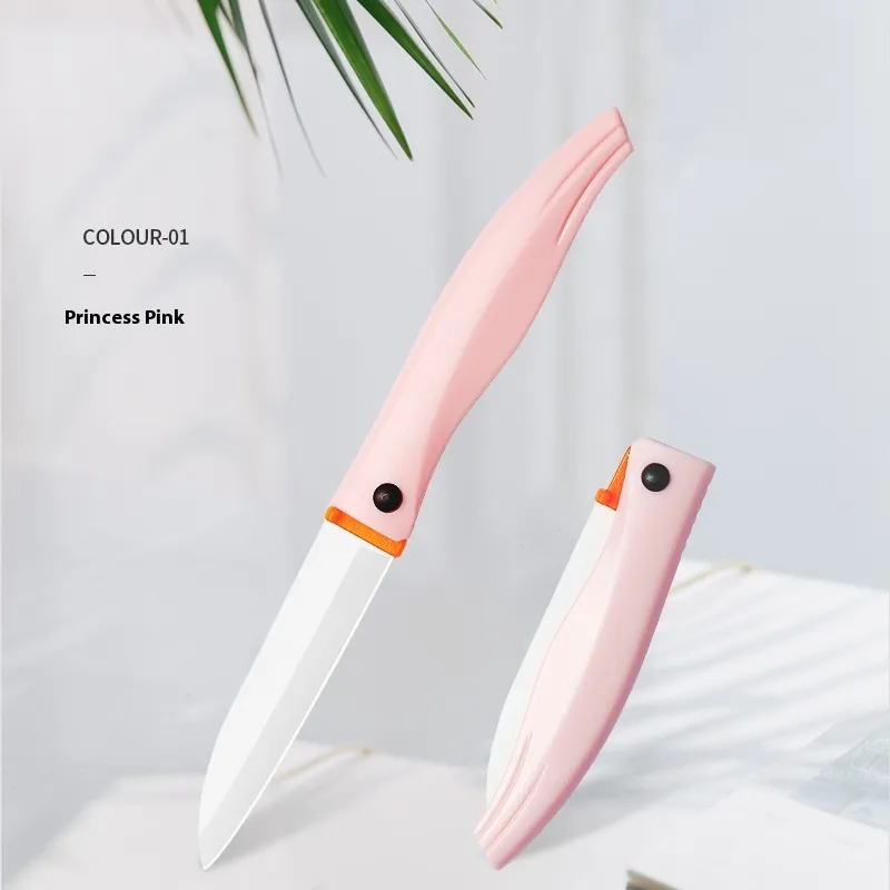 Portable Fashion Personality Folding Fruit Knife - Pink