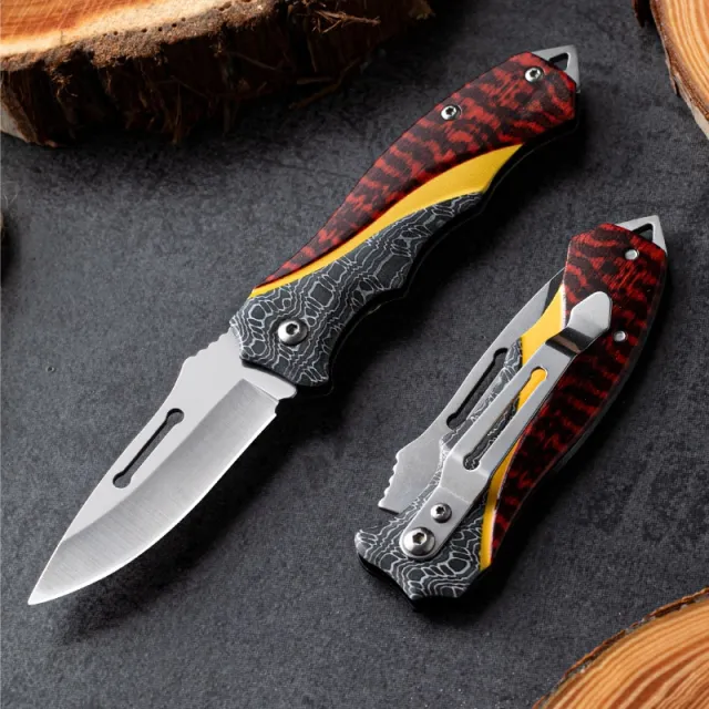 Outdoor Multi functional Stainless Steel Household Folding Fruit Knife Brown - Shop at LoveMi