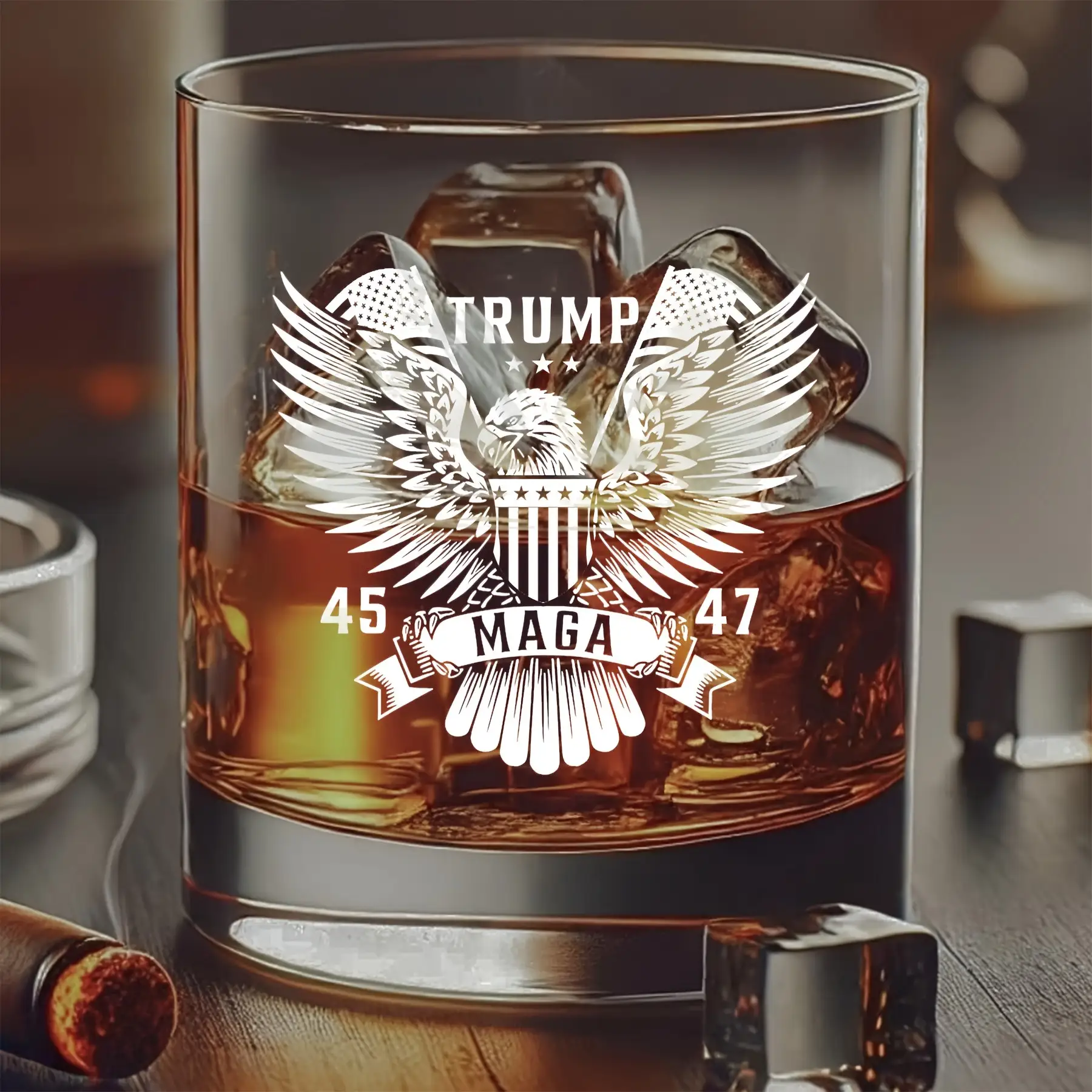 Presidents Day Mothers Day Whiskey Glass