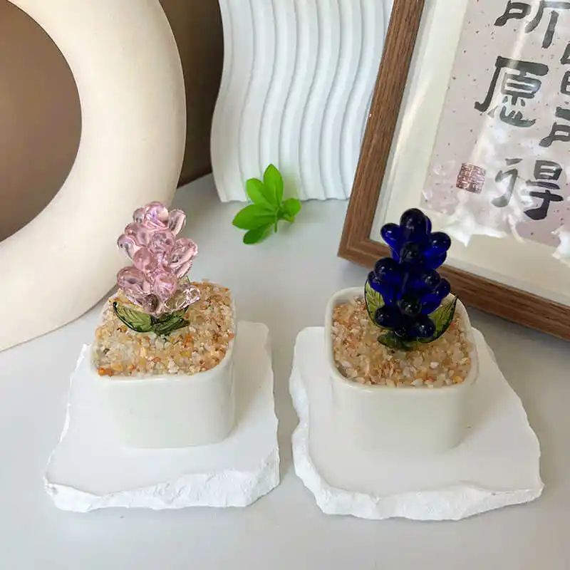 Glass Small Ornaments Hyacinth Potted Office Glass Crafts