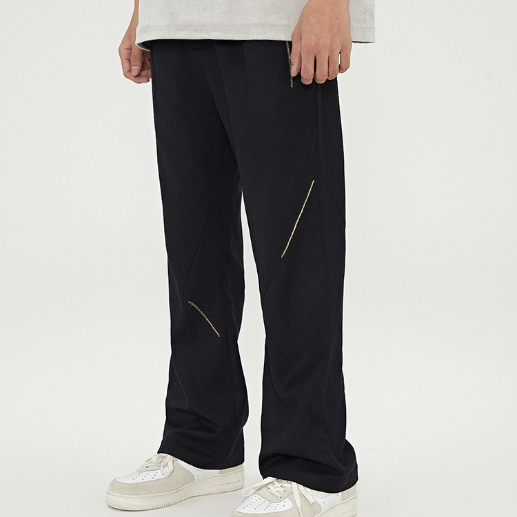 Hand-sewn Bootcut Trendy Brand Pure Color All-match Casual Flared Trousers