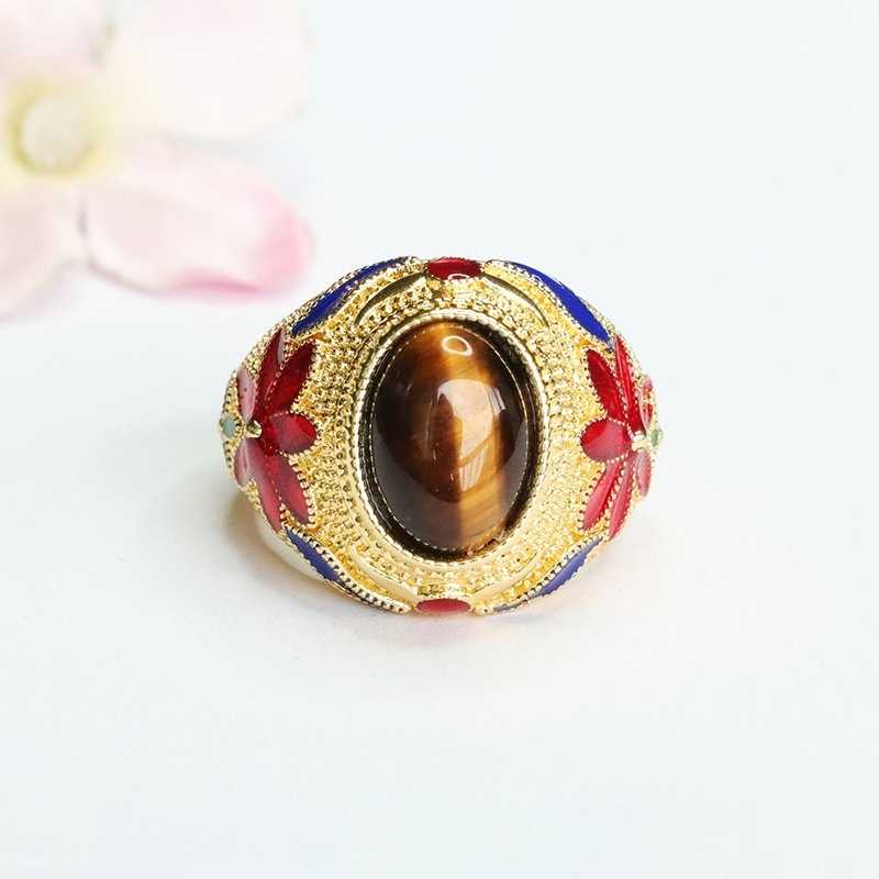 Natural Color Yellow Tiger Eye Ring