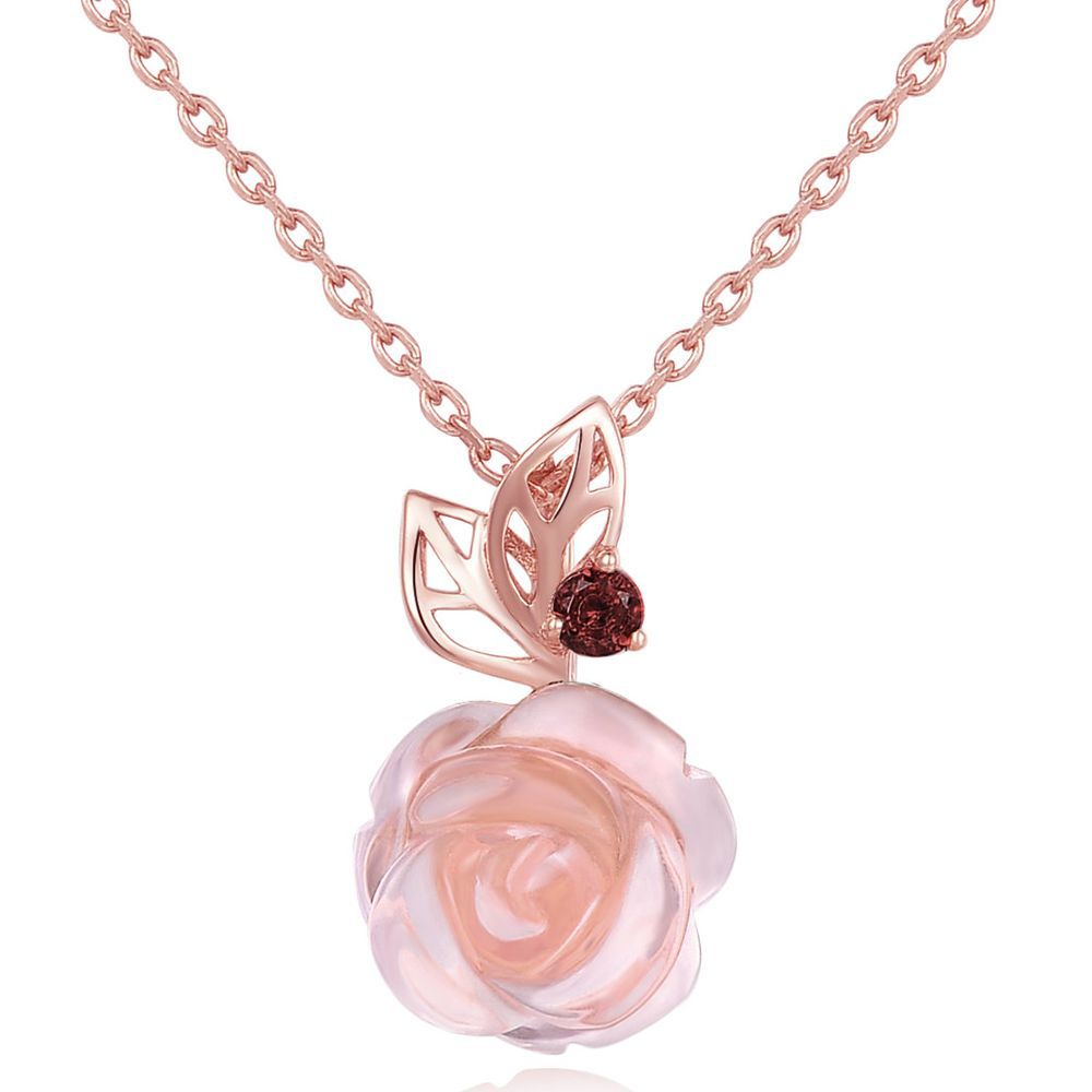 Rose Hibiscus Pendant Necklace