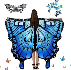 European And American Butterfly Talma Halloween Costume - 124 Blue - View 1