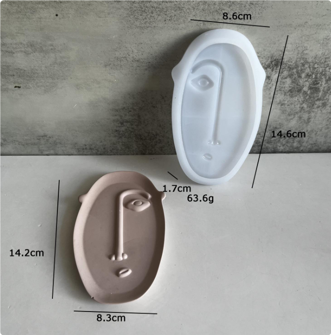 Line Face Plate Silicone Mold – Oval human face