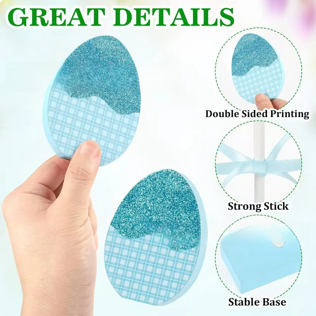 Easter Egg Bow Desktop Standing Ornaments Wooden Crafts