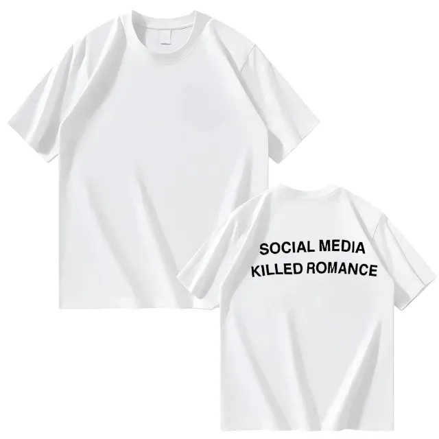 Men's And Women's Fashion Personalized English Printed Top White - Shop at LoveMi