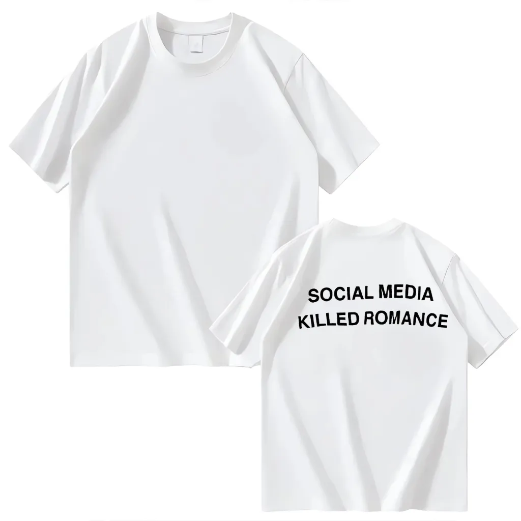 Men's And Women's Fashion Personalized English Printed Top - White
