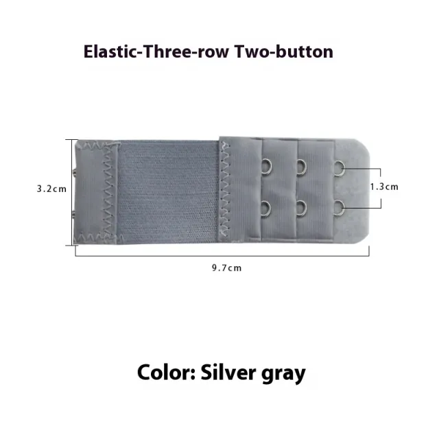 Underwear Lengthened Breasted Four Rows Extension Strap Bra Back Buckle Silver Gray - Shop at LoveMi
