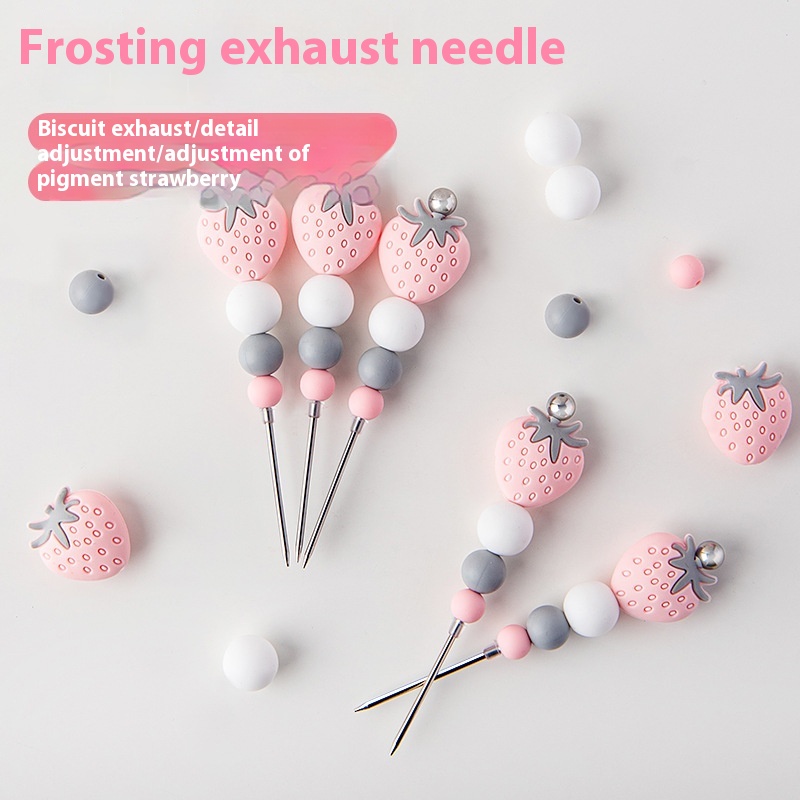 Creative Cartoon Silicone Beaded Strawberry Frosting Needle