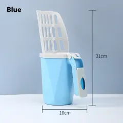 Large Capacity Integrated Cat Litter Scoop Cleaning Tool - Blue - View 1