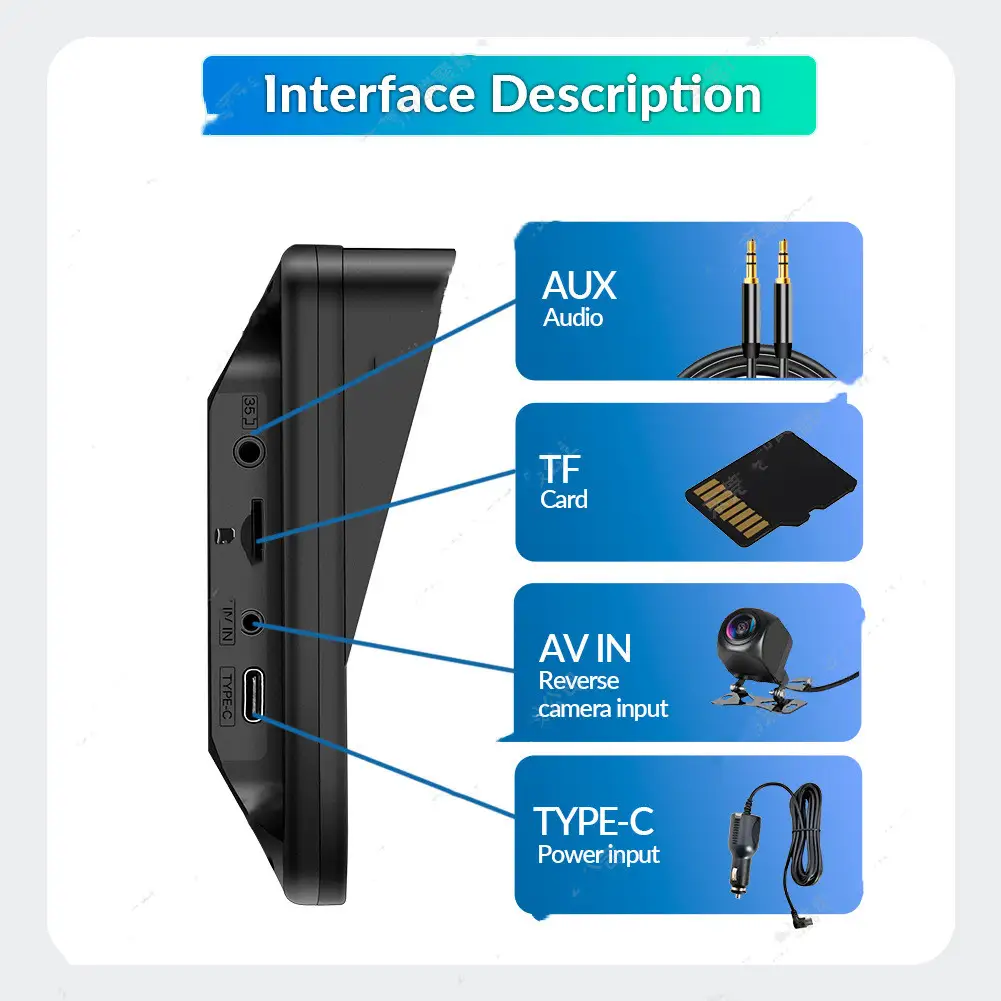 7-inch Car Portable PND Vehicle-mounted MP5 Player Wireless Carplay Smart Screen Reversing Image