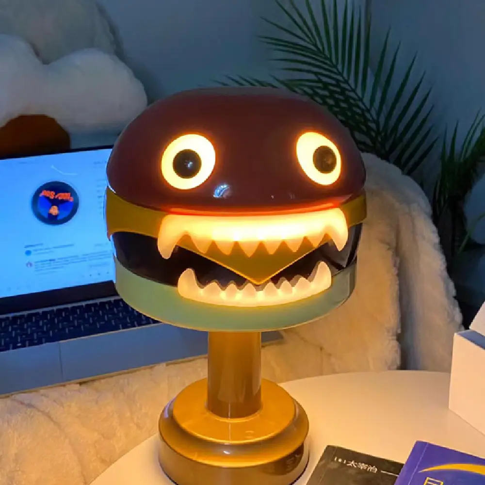 Cartoon Cute Funny Hamburger Table Lamp Creative Decoration